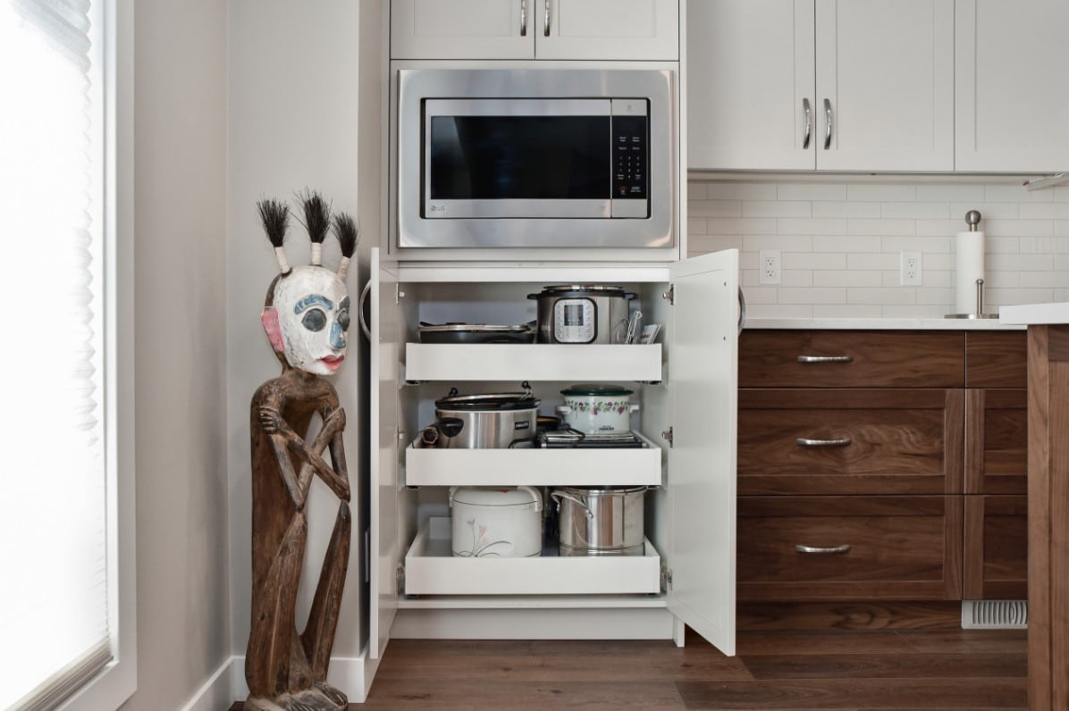 Pull out drawers for small appliances